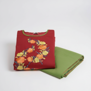 Alternative view of Women’s Red Brown Printed & Embroidered Three Piece Set