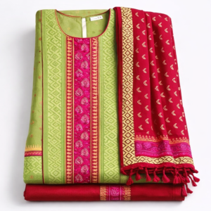 Green Red Designer Salwar Kameez