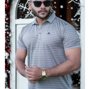 Light Grey Textured Polo T-Shirt | P-37