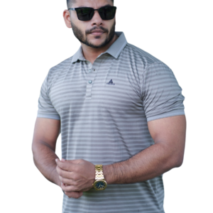 Light Grey Textured Polo T-Shirt | P-37