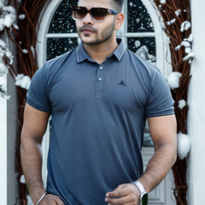 P-52: Steel Blue Casual Polo