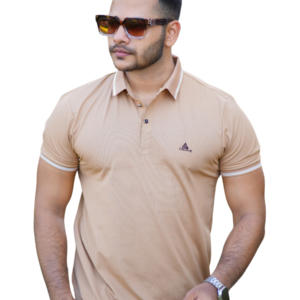 P-72: Classic Beige Slim Fit Polo Shirt