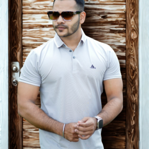 P-76: Ice Grey Slim Fit Polo Shirt