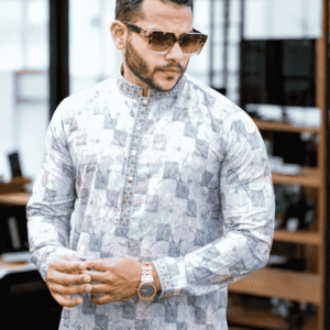 Men’s Festive Panjabi – Ice Grey | PNJ-628