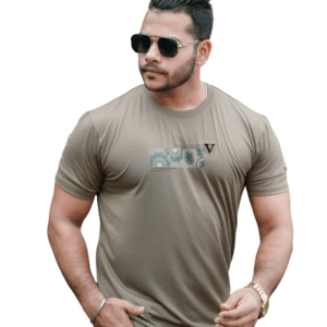 Alternative view of Men’s Heathered Grey T-Shirt | ST-07