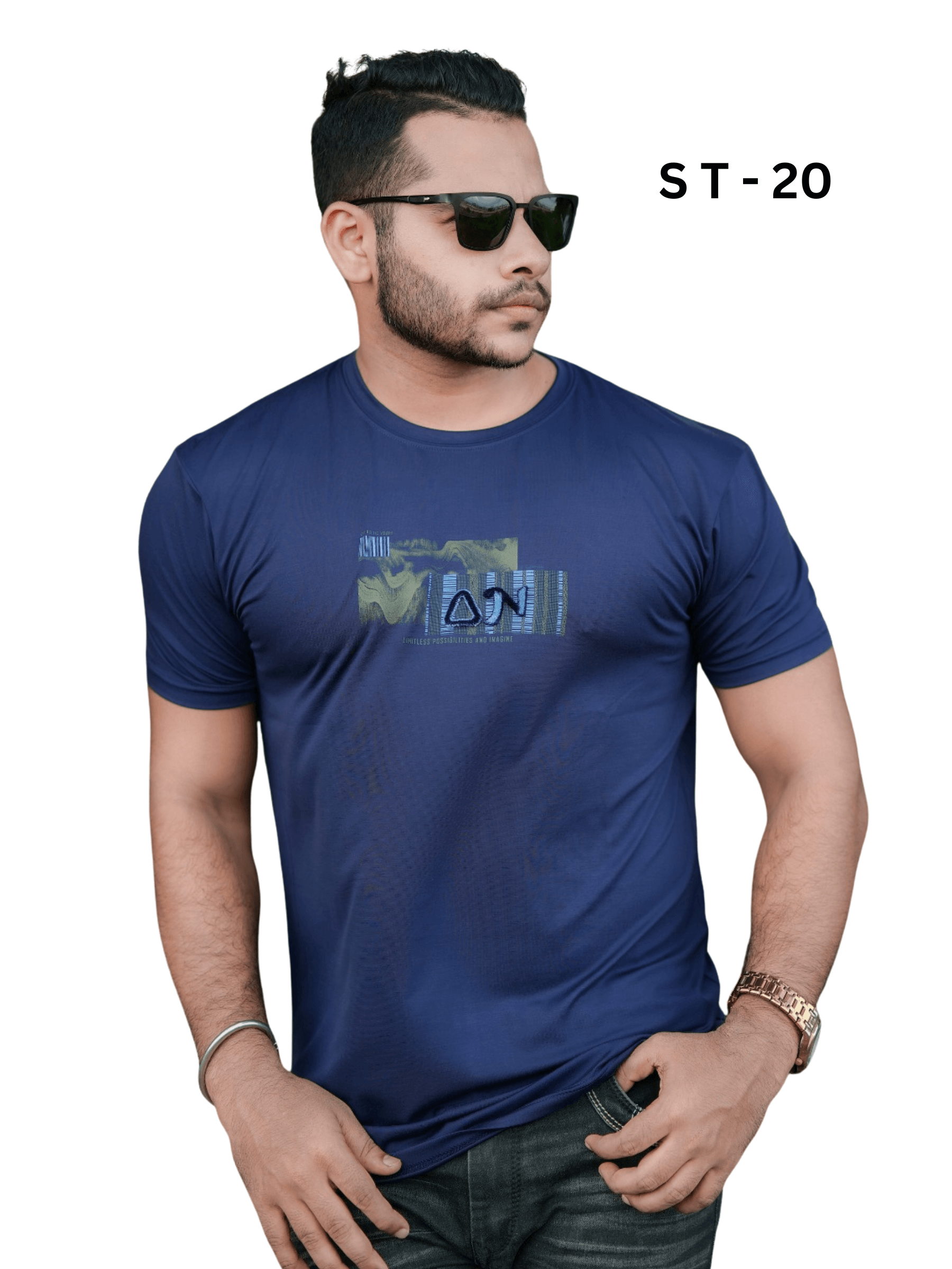 Men’s Dark Blue Grey T-Shirt | ST-20 - Image 2