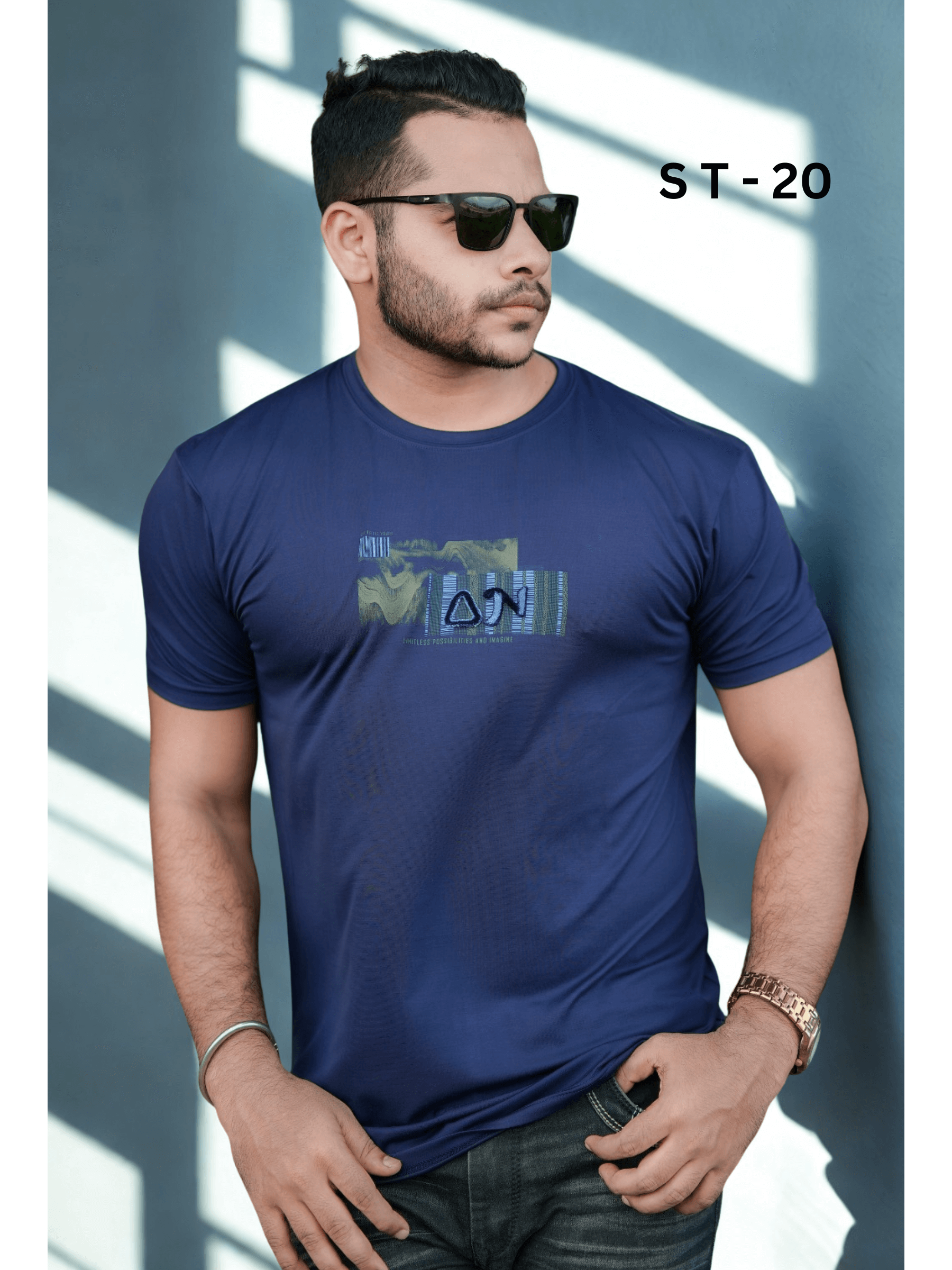 Men’s Dark Blue Grey T-Shirt | ST-20