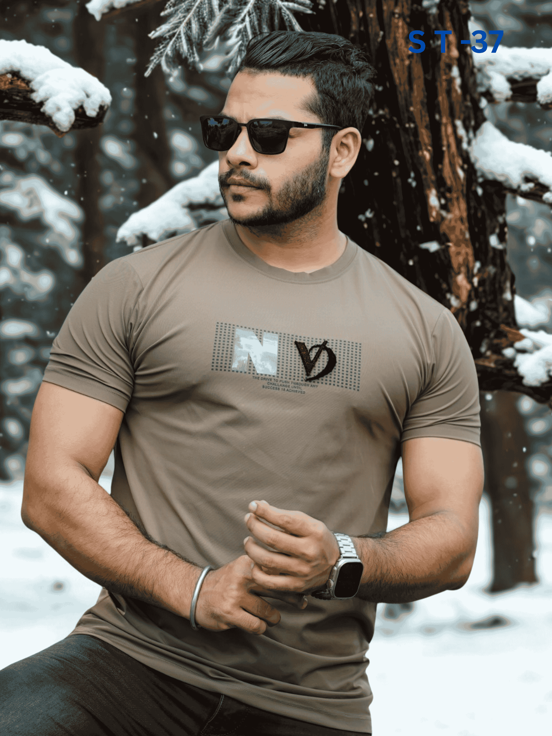 Coffee Brown Trendy Tee | ST-37