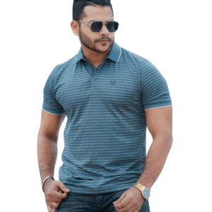 Premium Steel Blue Men’s Polo T-Shirt | P-06