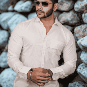 Men’s Stylish Cream Casual Shirt | SR-1801