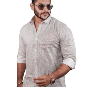Men’s Soft Fabric Off-White Casual Shirt | SR-1830