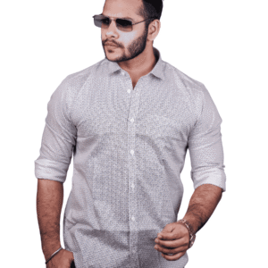 Men’s Classic Grey Cotton Casual Shirt | SR-1831