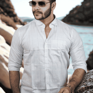 Men’s Premium White Cotton Casual Shirt | SR-1839