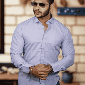 Men’s Smart Fit Light Blue Casual Shirt | SR-1850