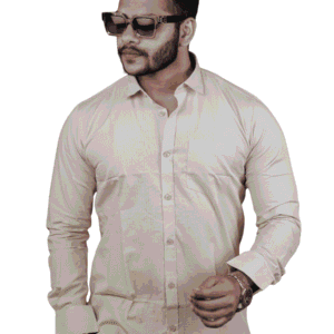 Men’s Elegant Light Beige Casual Shirt | SR-1852