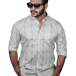 Men’s Printed Light Green Casual Shirt | SR-1859