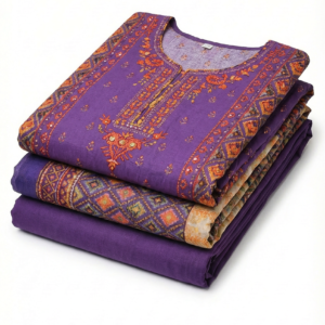 Magenta Printed Three Piece