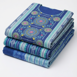 Royal Blue Printed Three Piece