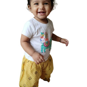 Baby Dhol Salwar – Mustard Yellow Printed Traditional Wear