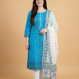 Sky Blue Printed Salwar Kameez