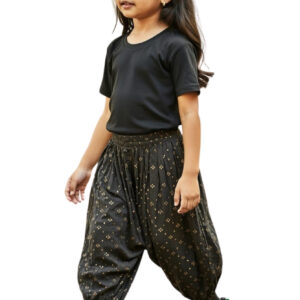 Girls Dhol Salwar – Dark Grey Cotton Kids Bottom