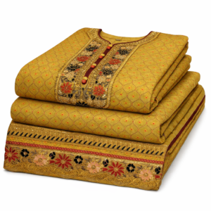 Alternative view of Mustard Yellow Trendy Printed Three Piece