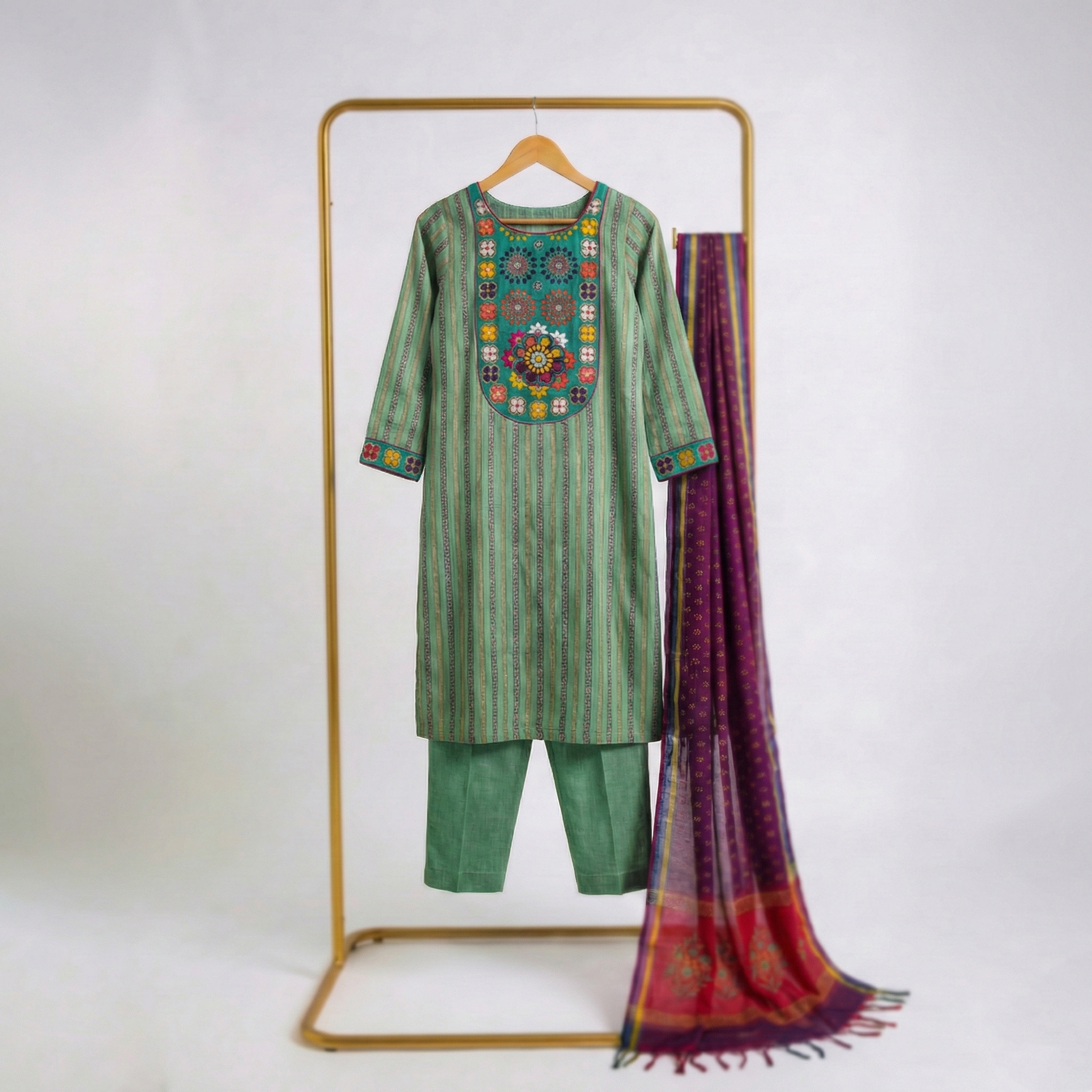 Riya Teal Festive 3-Piece - Image 2