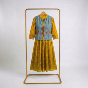 Alternative view of Mustard Blue-Vest Kurti