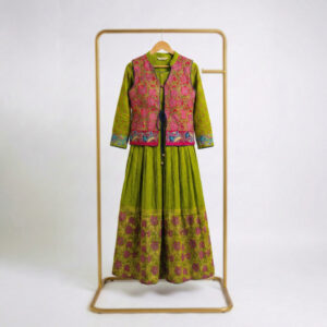 Alternative view of Lime Floral Flare Kurti