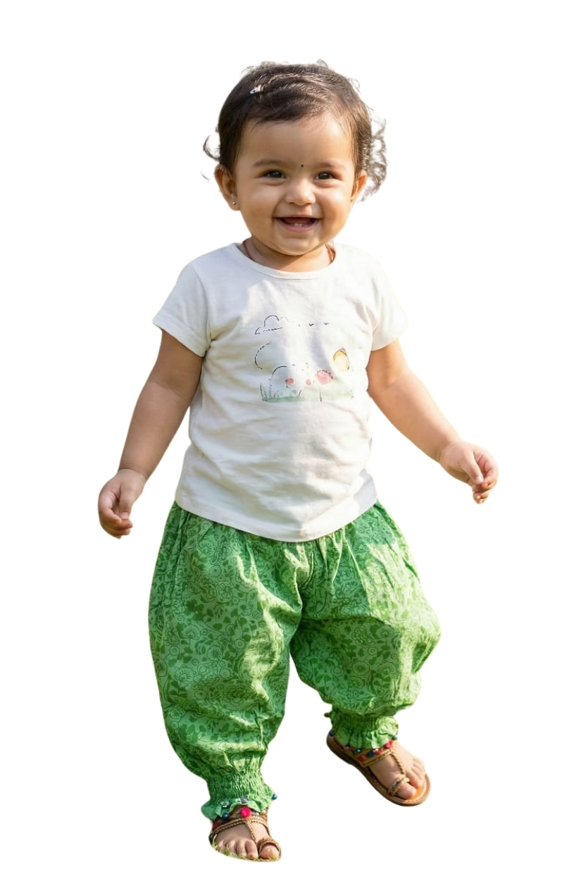 Baby Dhol Pants – Green Traditional Cotton Wear