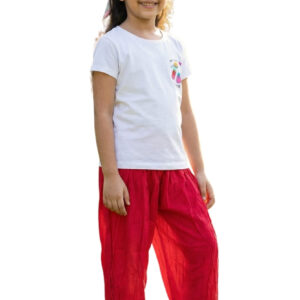 Girls Dhol Salwar – Red Cotton Kids Traditional Bottom