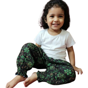 Kids Dhol Pants – Green Handloom Style Salwar