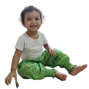 Baby Dhol Salwar – Dark Green Cotton Infant Pants