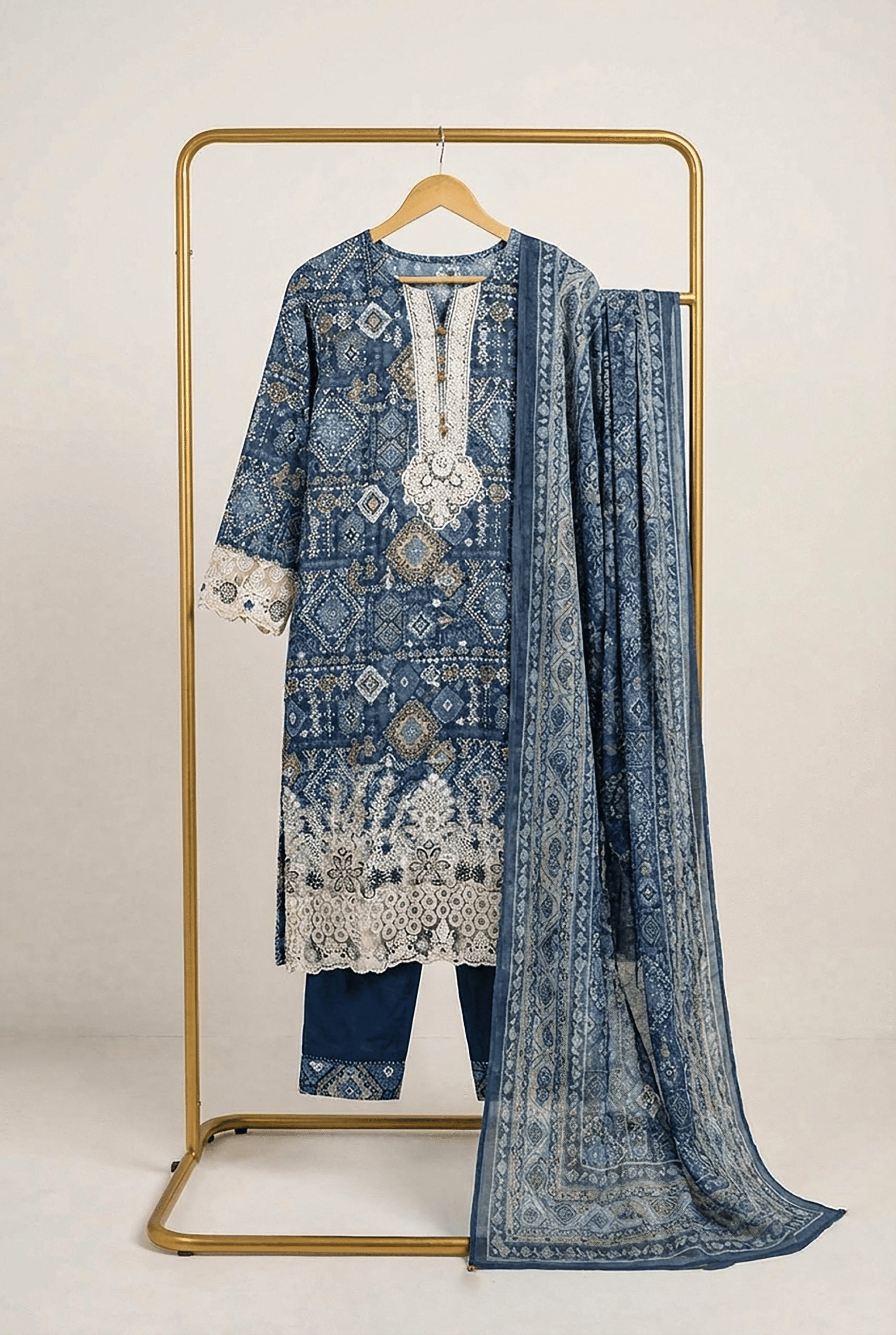 Blue Maya Embroidered