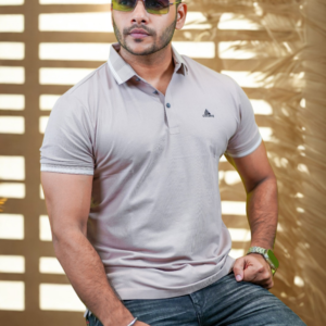 Men’s Premium Ash Grey Polo Shirt | P-88
