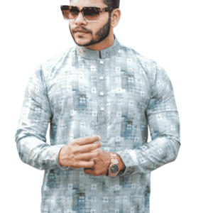 Steel Grey Pixel Panjabi | PNJ-607