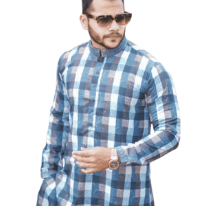 Blue Check Panjabi | PNJ-590