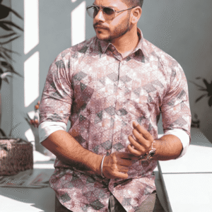 SR-1571 – Mauve Artistic Print Premium Shirt