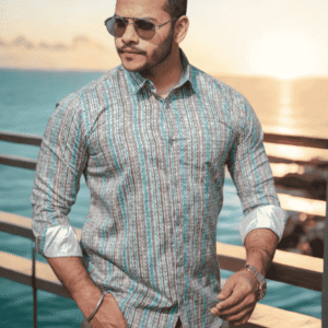 SR-1574 – Pastel Green Micro Print Casual Shirt