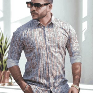 SR-1575 – Ash Grey Fine Print Premium Shirt