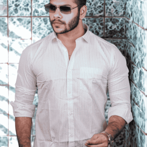 SR-1863 – Light Grey Minimal Formal Shirt