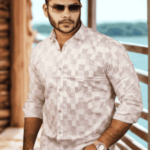 SR-1864 – White Floral Printed Casual Shirt