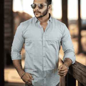 SR-1866 – Ice Blue Slim Fit Casual Shirt