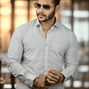 SR-1871 – Ash Beige Smart Casual Shirt