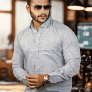 SR-1873 – Soft Grey Formal Casual Shirt