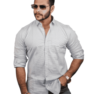 SR-1874 – Light Ash Grey Smart Casual Shirt