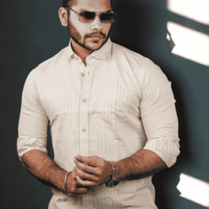 SR-1877 – Premium Light Beige Slim Fit Shirt