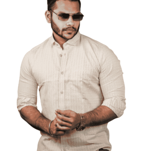 SR-1877 – Premium Light Beige Slim Fit Shirt