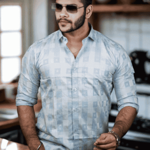 SR-1878 – Classic Grey Textured Casual Shirt