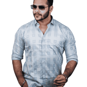 SR-1878 – Classic Grey Textured Casual Shirt